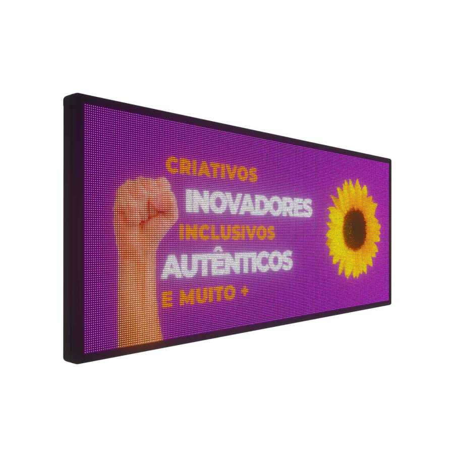 Painel de Led 135cm x 23cm P10 Colorido RGB - Uso Interno