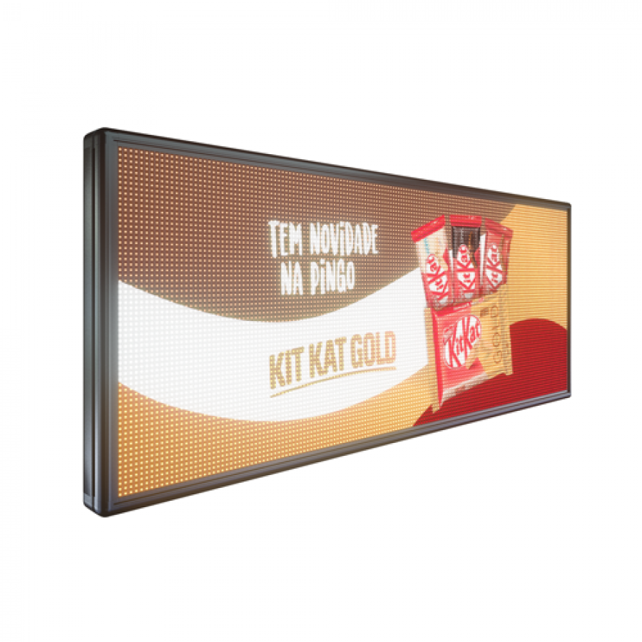 Painel de Led 135cm x 23cm P10 Colorido RGB - Uso Interno