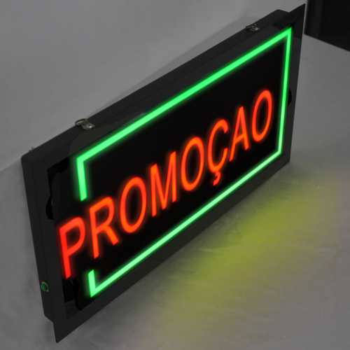 Placa De Led Promoção 44cm x 24cm Letreiro de Sinalização 